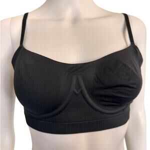 CALVIN KLEIN Black Bonded Flex Unlined Balconette Bralette Size M
